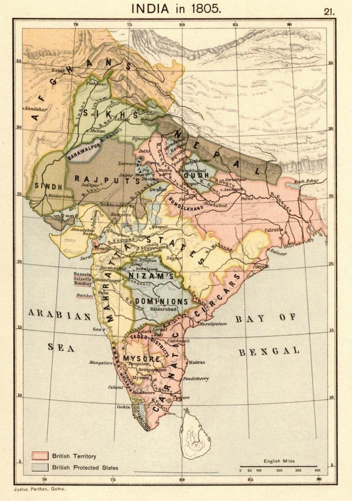 karta över nepal innan 1816