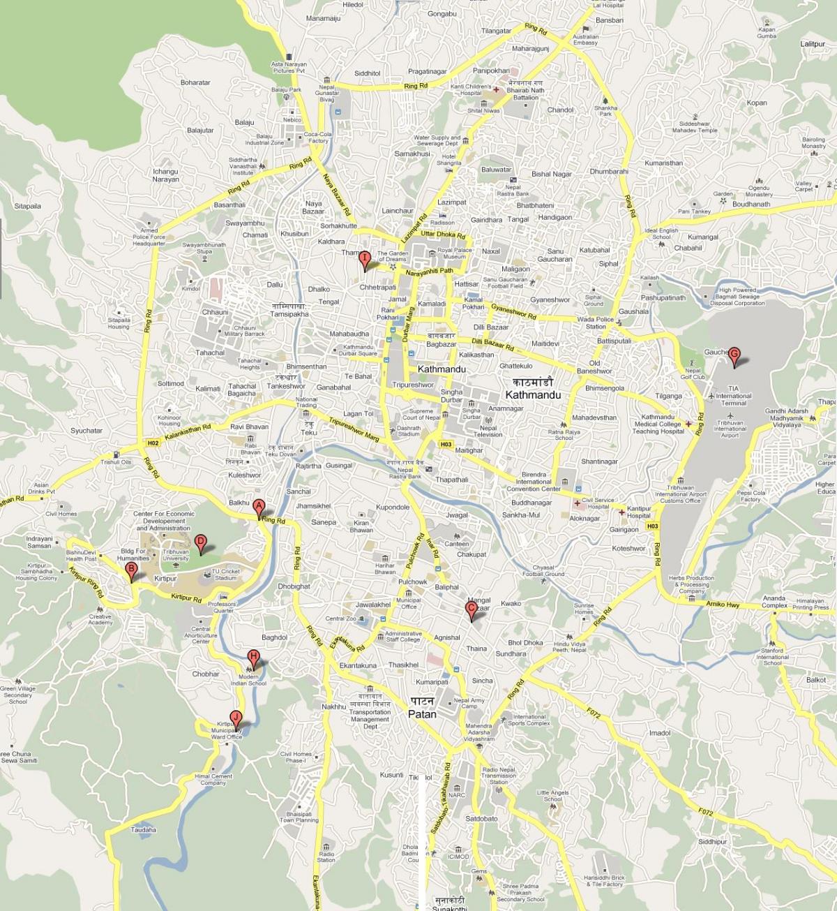 Karta över ktm nepal