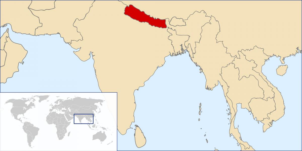 Karta över nepal plats på världen