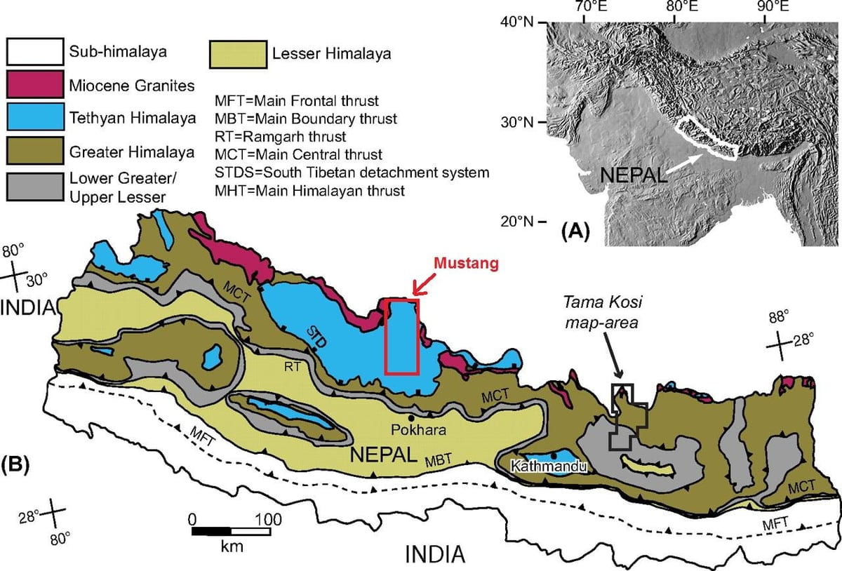 Karta över geologiska nepa
