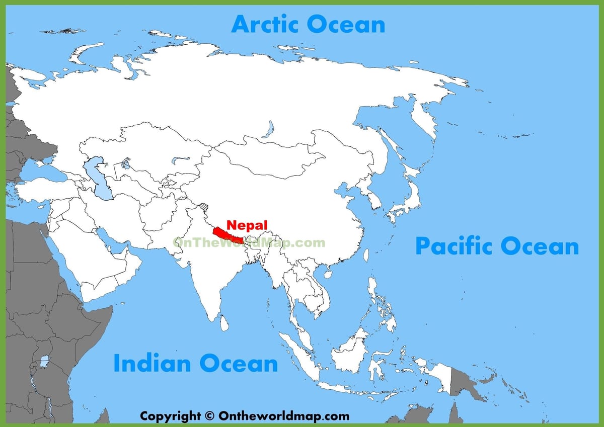 nepal i asien karta