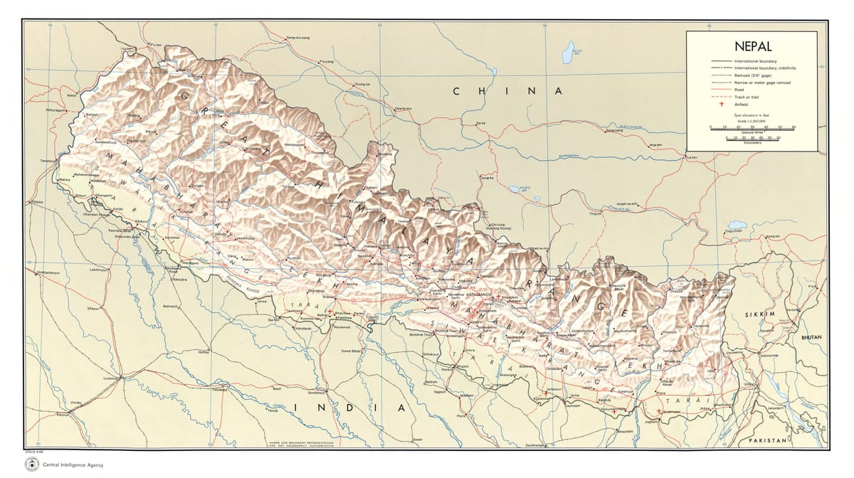 nepal tåg rutt karta
