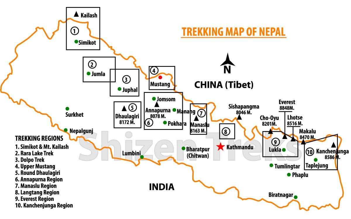 nepal trek karta