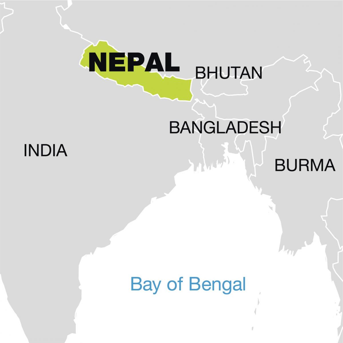 världskarta som visar nepal