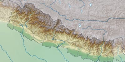 Karta över fysiska nepal