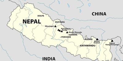 Karta över nepal berg