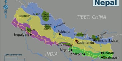 Geografisk karta över nepal