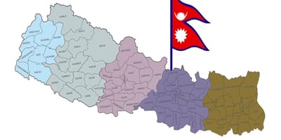 Karta över nepal med flagga